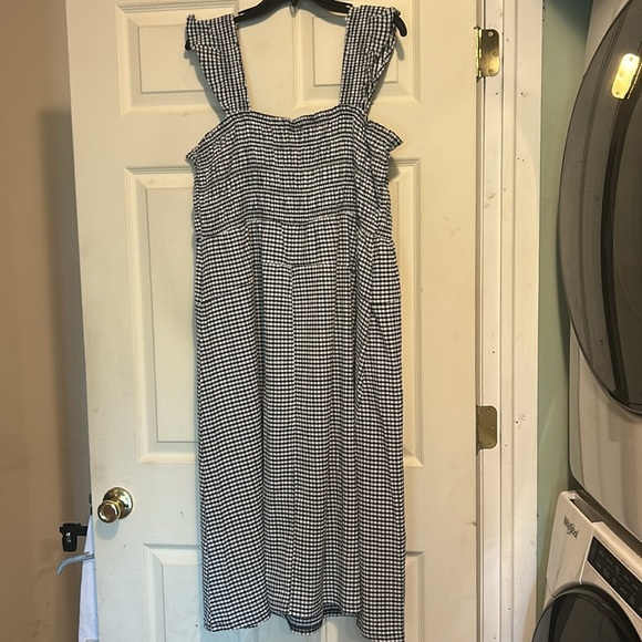 Old Navy Blue and White Gingham Smocked Midi Dress Size XL Petite - Picture 7 of 7